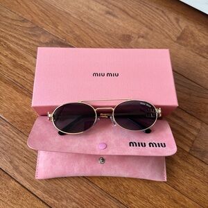 Miu Miu Gold Sunglasses